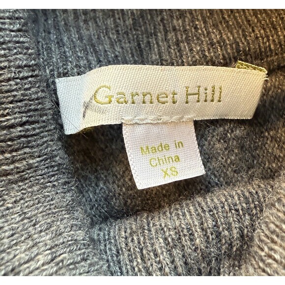 Garnet Hill Cashmere Wool Turtleneck Sweater XS Gray Oversized Pockets Cozy - Picture 4 of 9